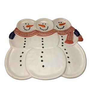 DEPT 56 Snowman Serving Cookie Platter “Once Upon A Starry Night” Christmas